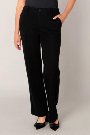 wide leg high waist broek zwart