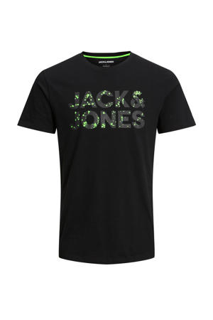 T-shirt JJNEON Plus Size met logo zwart