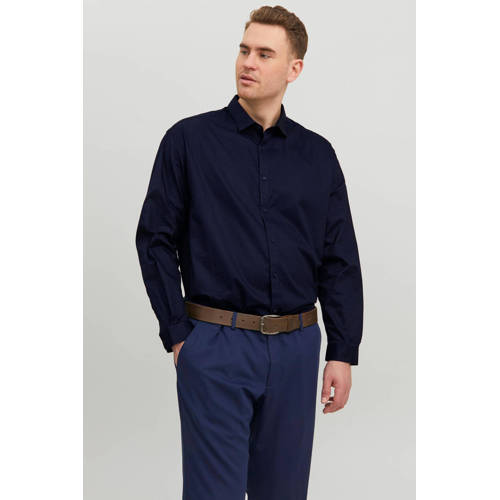 JACK & JONES PLUS SIZE zakelijk overhemd donkerblauw afbeelding