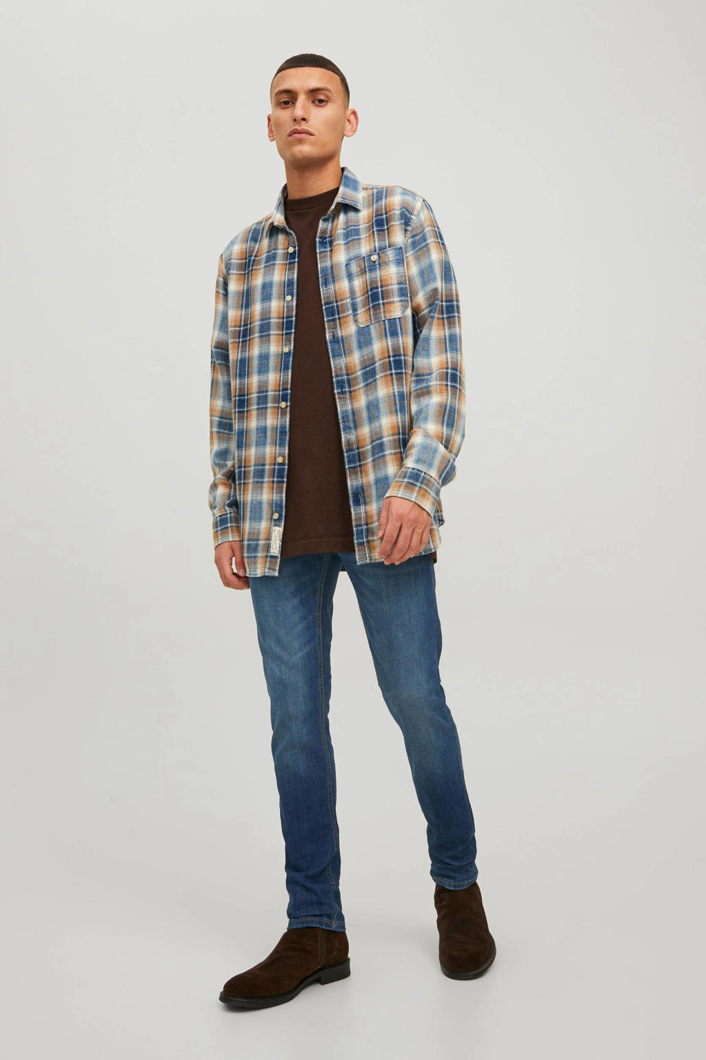 JACK & JONES JEANS INTELLIGENCE slim fit jeans JJIGLENN blue denim
