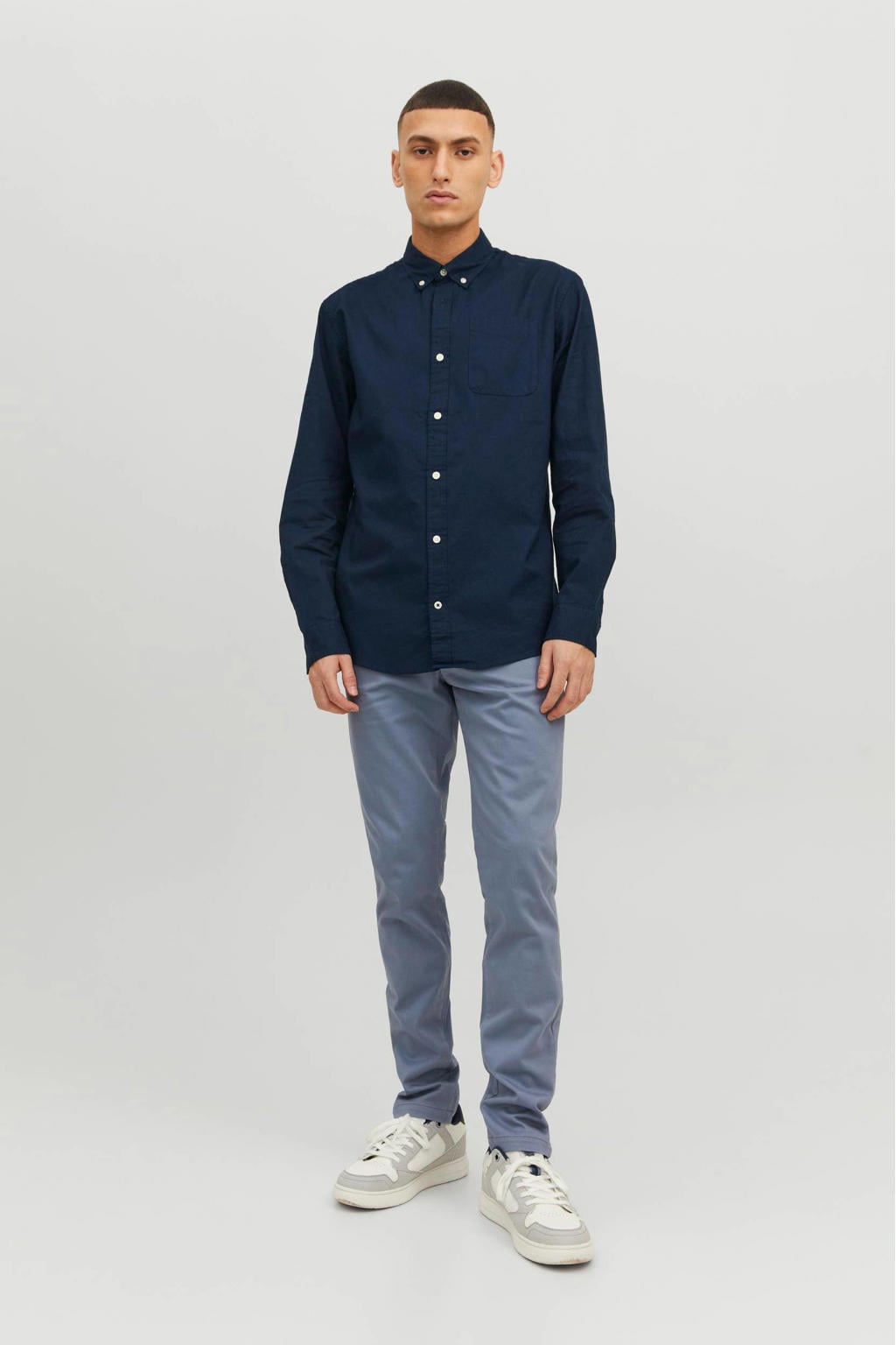 JACK & JONES PANTS STUDIO slim fit broek JPSTMARCO flint stone