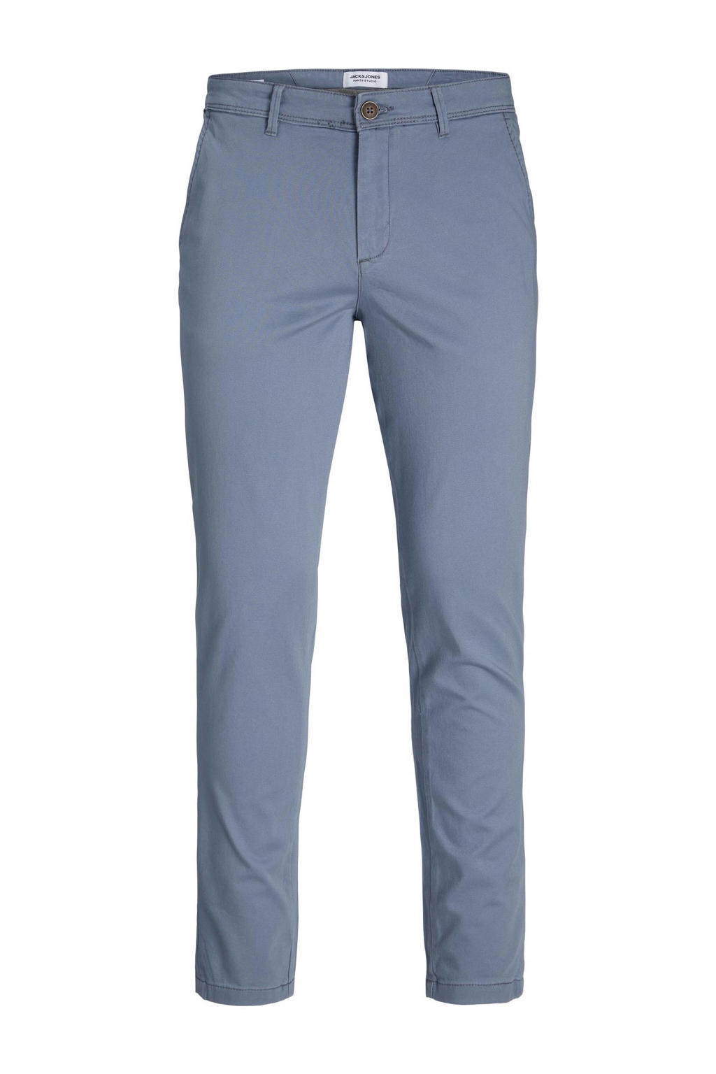 JACK & JONES PANTS STUDIO slim fit broek JPSTMARCO flint stone wehkamp