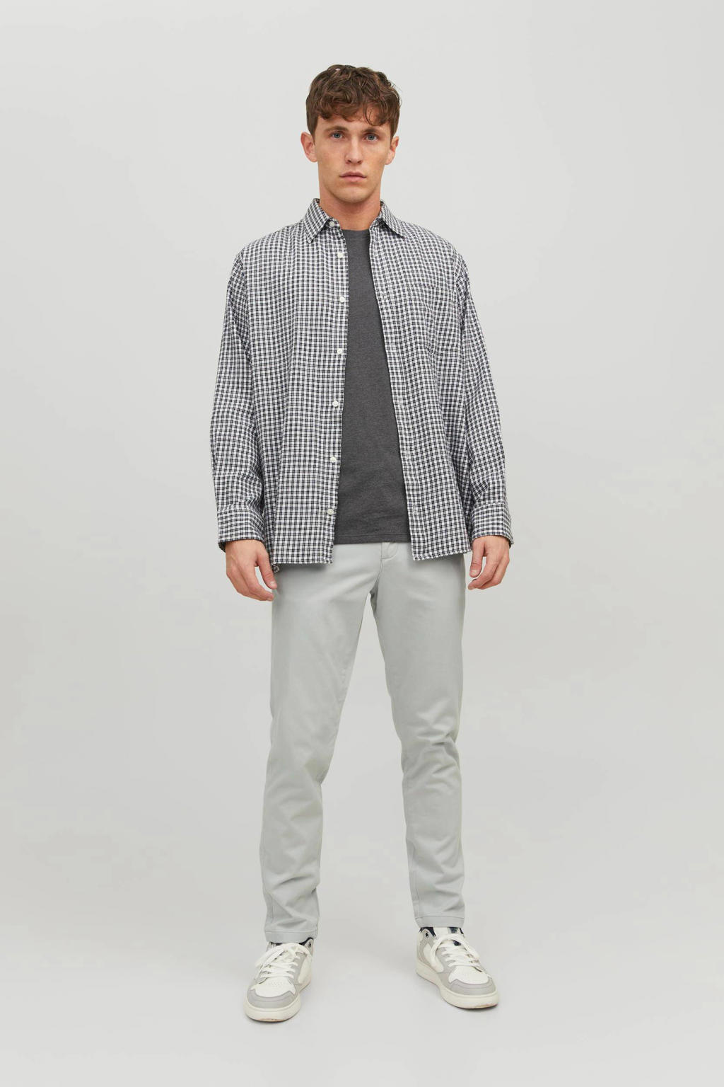 JACK & JONES PANTS STUDIO slim fit broek JPSTMARCO flint stone