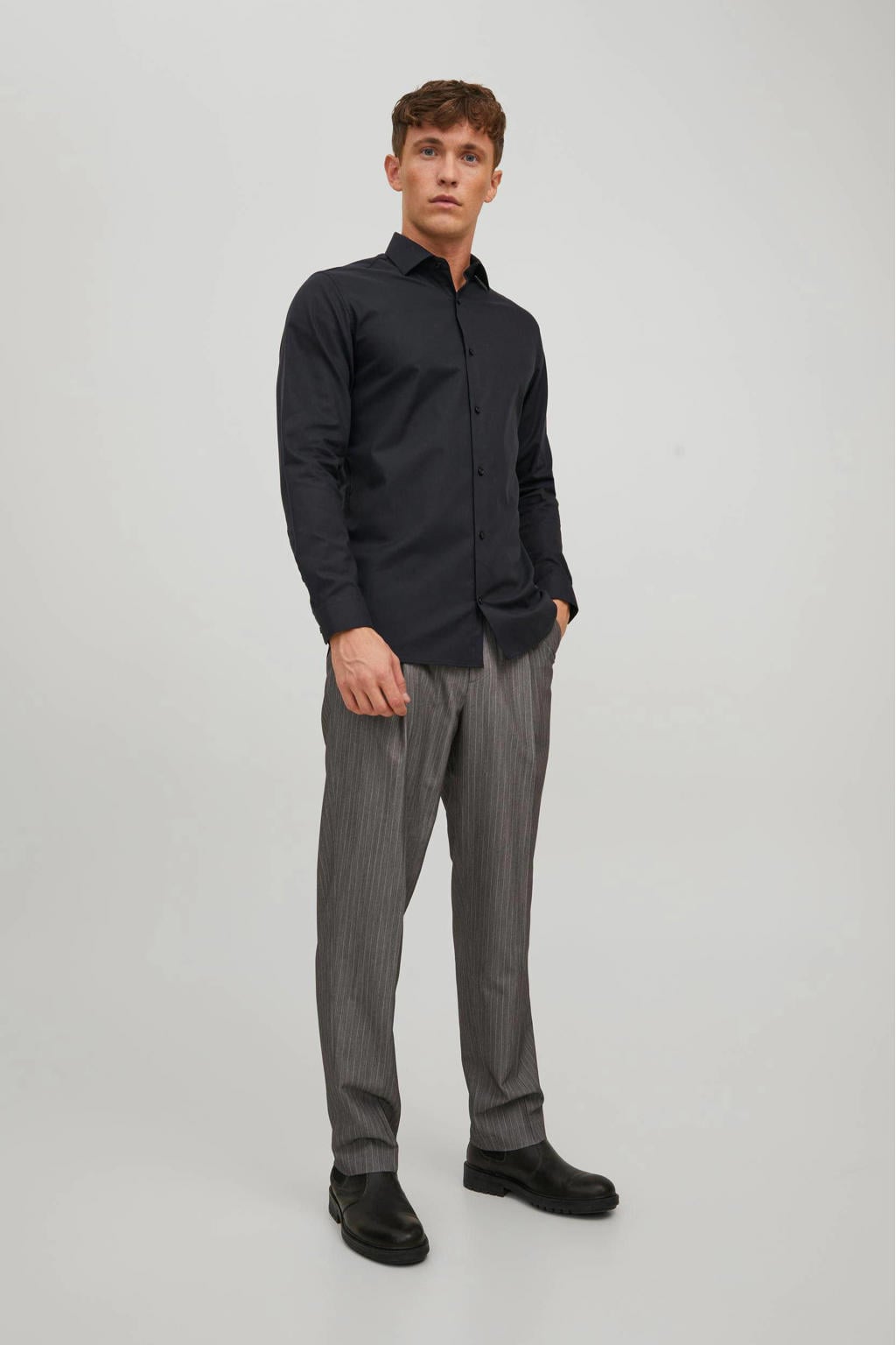 JACK & JONES ESSENTIALS slim fit overhemd JPRBLAPARKER black