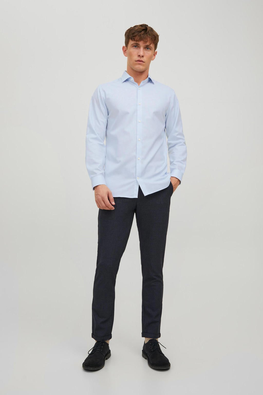 JACK & JONES ESSENTIALS slim fit overhemd JPRBLAPARKER cashmere blue