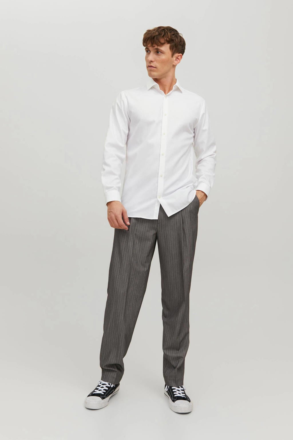 JACK & JONES ESSENTIALS slim fit overhemd JPRBLAPARKER white