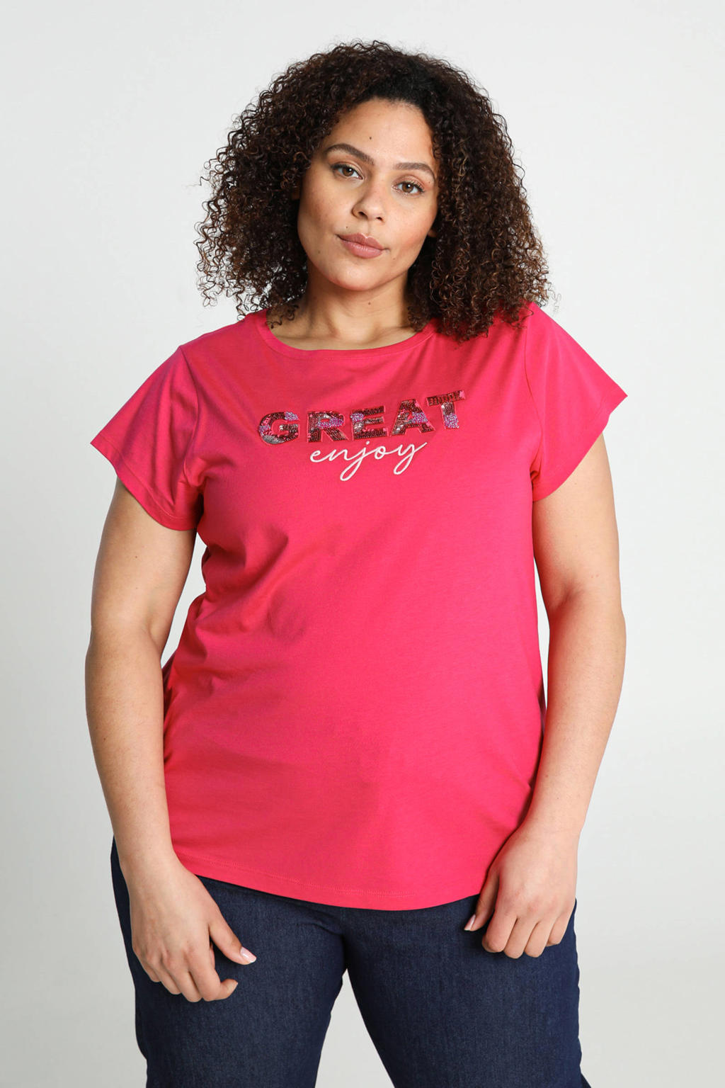 Paprika Tshirt met printopdruk roze wehkamp