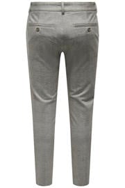thumbnail: ONLY & SONS viscose slim fit geruite chino - grijs
