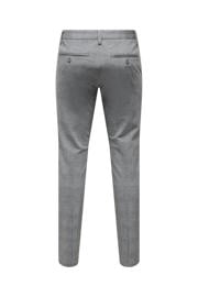 thumbnail: ONLY & SONS viscose slim fit geruite chino - grijs