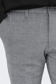 thumbnail: ONLY & SONS viscose slim fit geruite chino - grijs