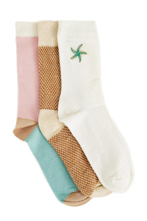sokken met print - set van 3 multi