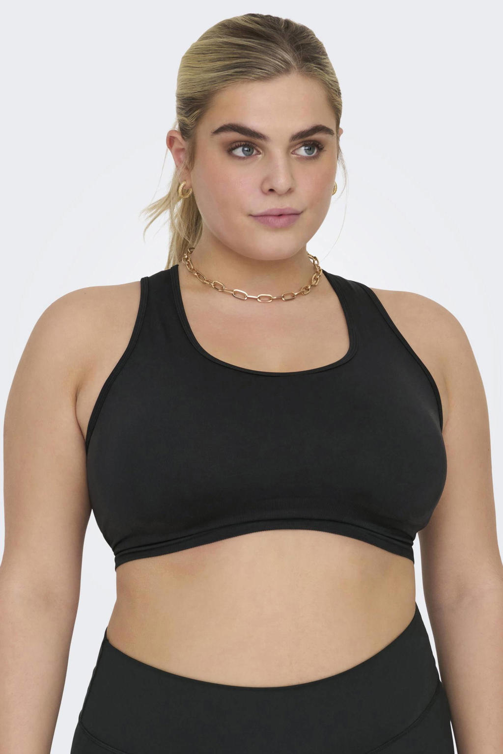 ONLY PLAY Plus Size sport-bh medium support ONPDAISY - zwart