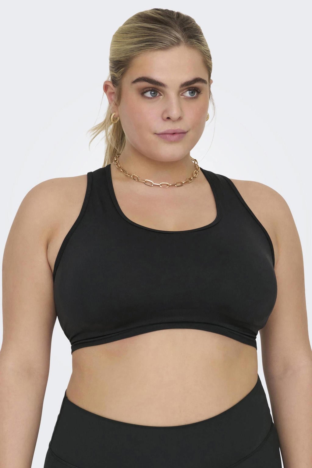 ONLY PLAY Plus Size sport-bh medium support ONPDAISY - zwart
