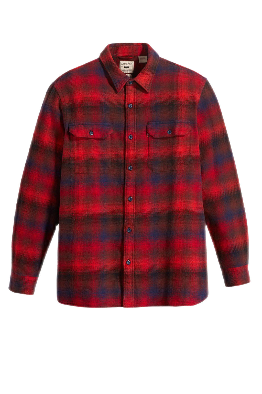 Deepsko Heren Geruit Flanellen Overhemd Regular Fit - Rood Geruit Shirt Lange Mouwen 3XL