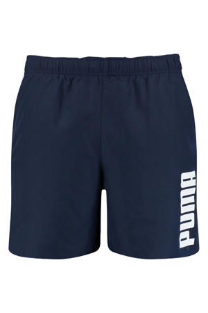 zwemshort met logo donkerblauw