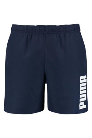 zwemshort met logo donkerblauw