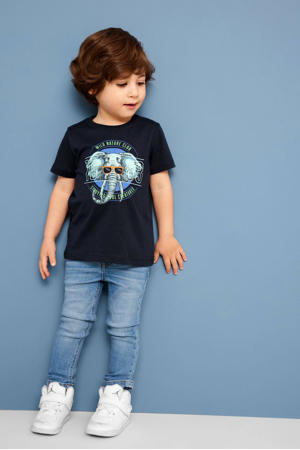 T-shirt NMMBERT met printopdruk donkerblauw