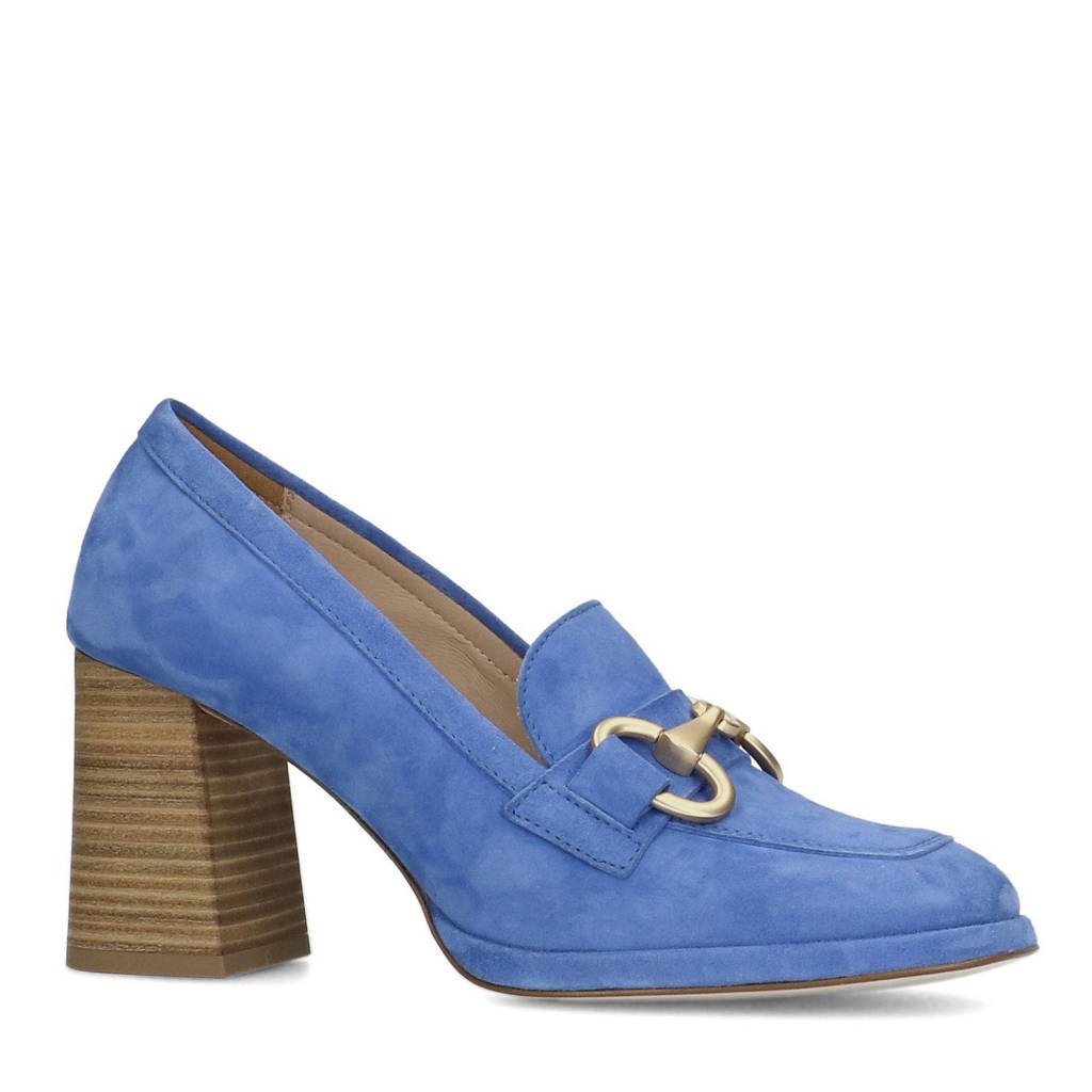 Manfield suède pumps met gesp blauw wehkamp