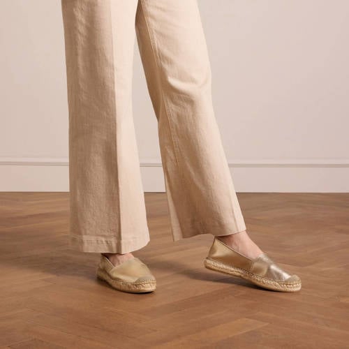 Manfield leren espadrilles goud afbeelding