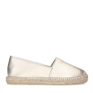 leren espadrilles goud