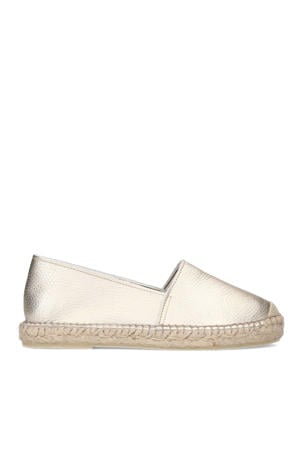 leren espadrilles goud
