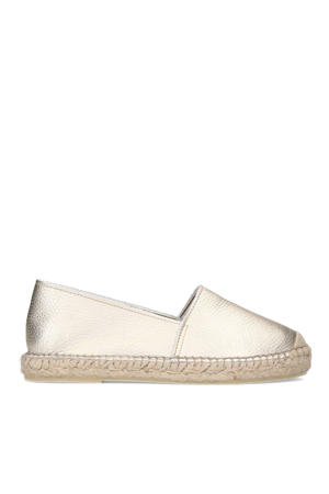 leren espadrilles goud
