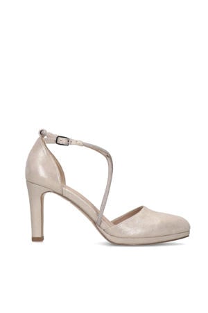 suède pumps met strass goud