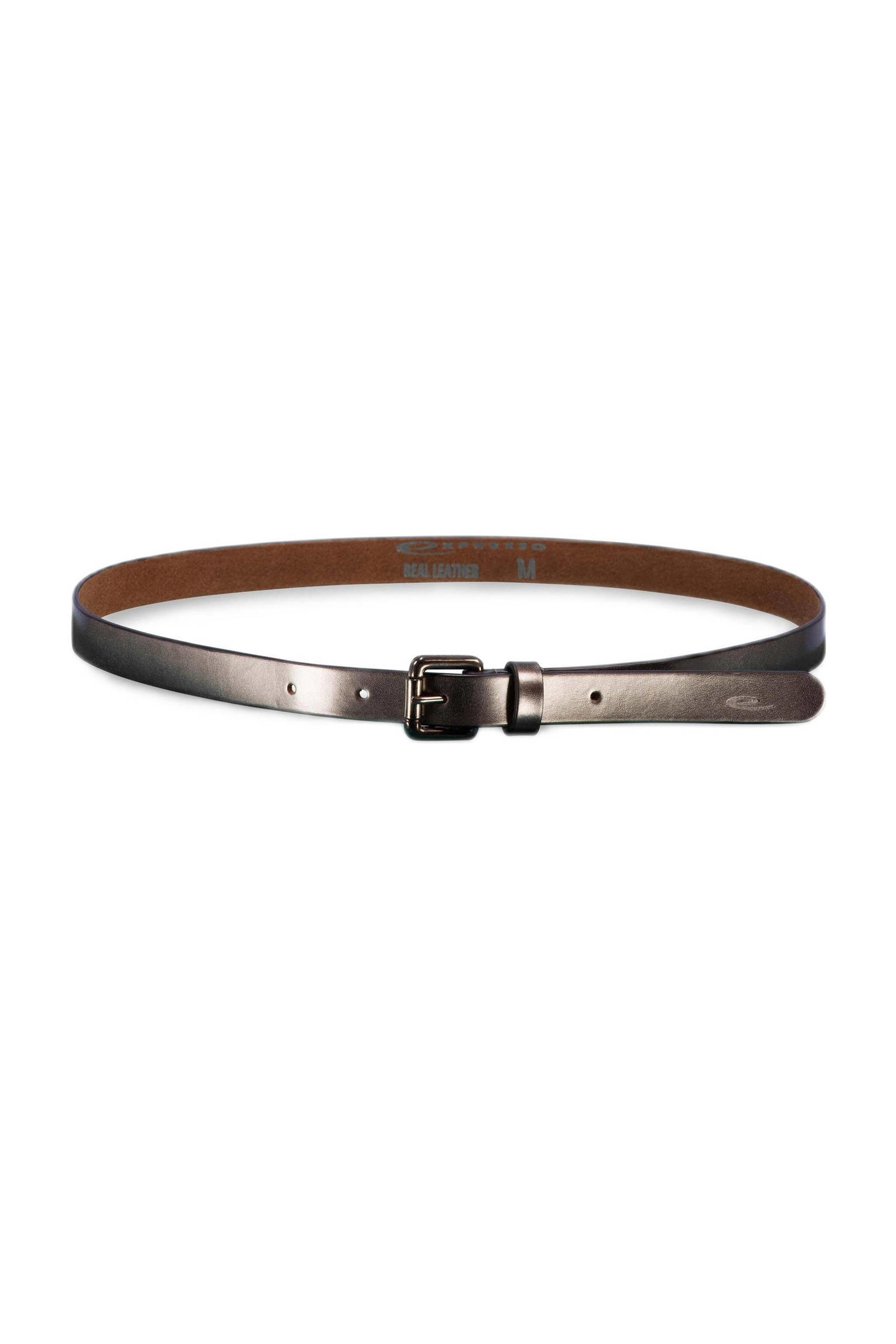 Expresso metallic leren riem goudkleurig | wehkamp