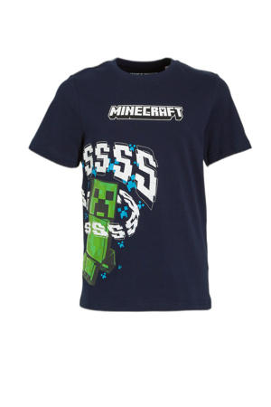 Minecraft T-shirt donkerblauw