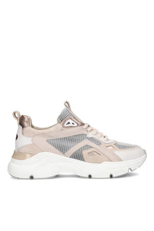 chunky leren sneakers beige