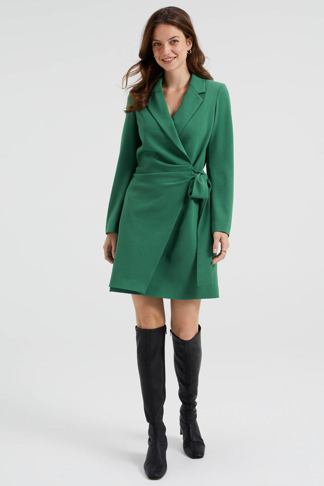 Transplanteren financieel bord WE Fashion blazerjurk met ceintuur groen | wehkamp