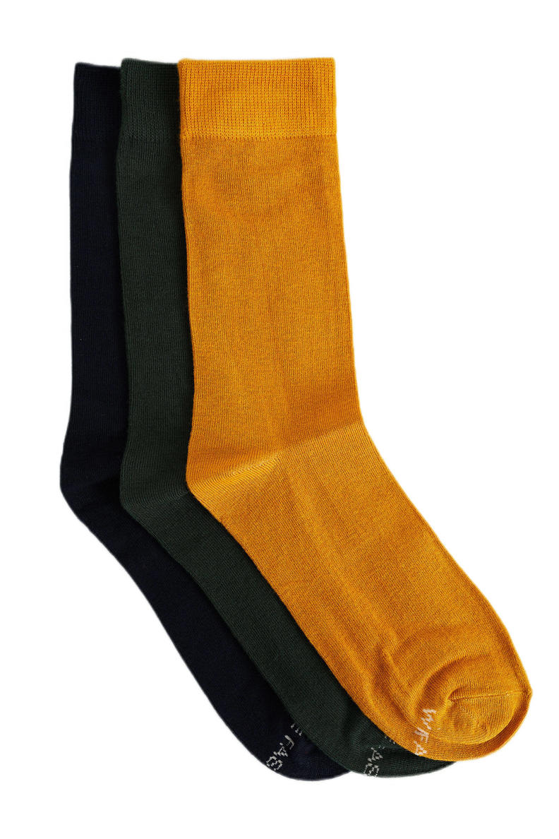 WE Fashion sokken van bamboemix 3-pack zwart/groen/oranje WE Fashion sokken van bamboemix 3-pack zwart/groen/oranje