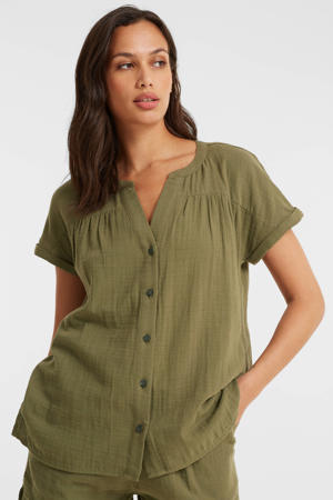 dubbeldoek blouse khaki