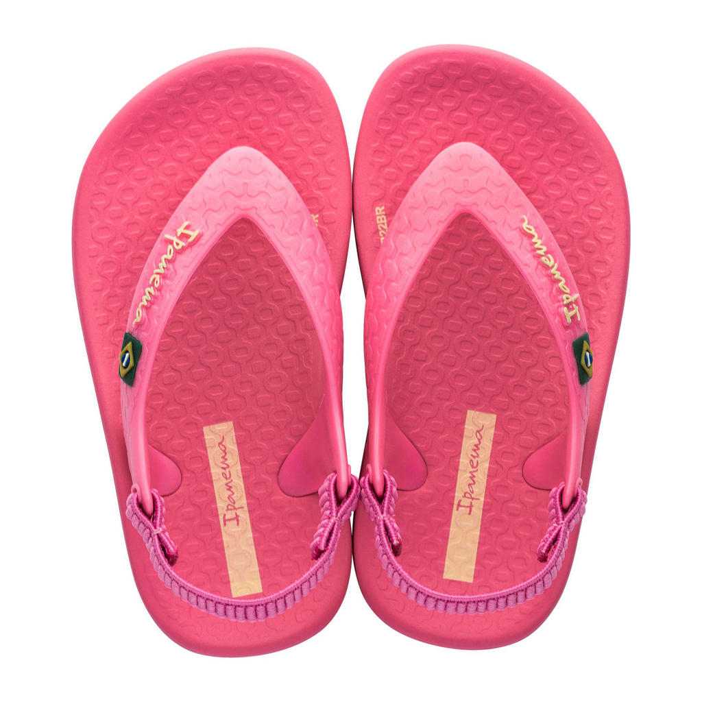 Roze meisjes Ipanema Anatomic Soft Baby teenslippers met hielbandje van gerecycled materiaal