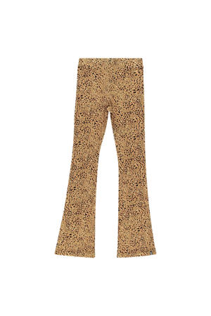 flared broek Lena met all over print bruin/multi
