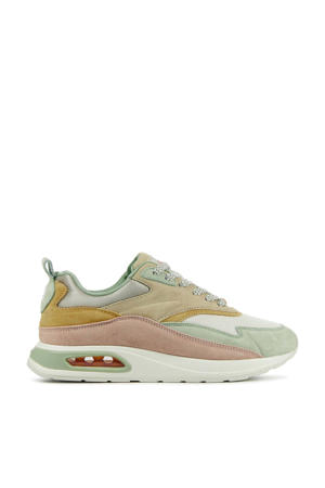 Grifftih   suède sneakers lichtgroen/beige