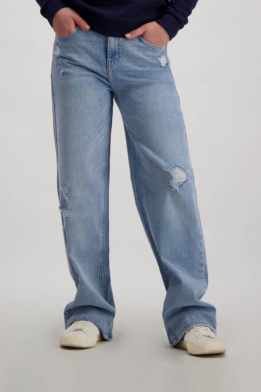 wide leg jeans bleached damag