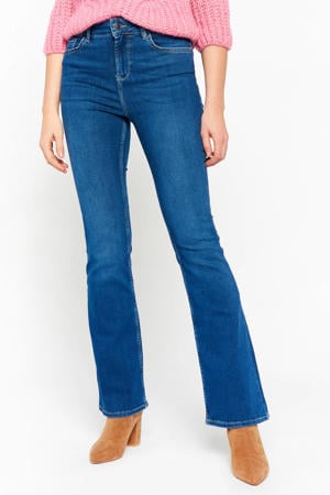 high waist bootcut jeans medium blue denim