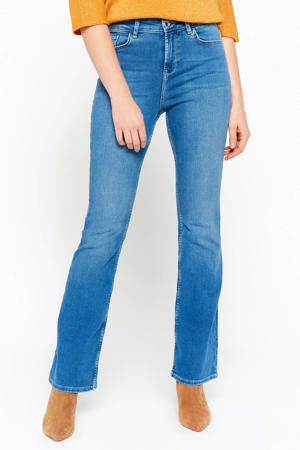 flared jeans medium blue denim