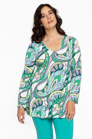 top van travelstof met all over print multi