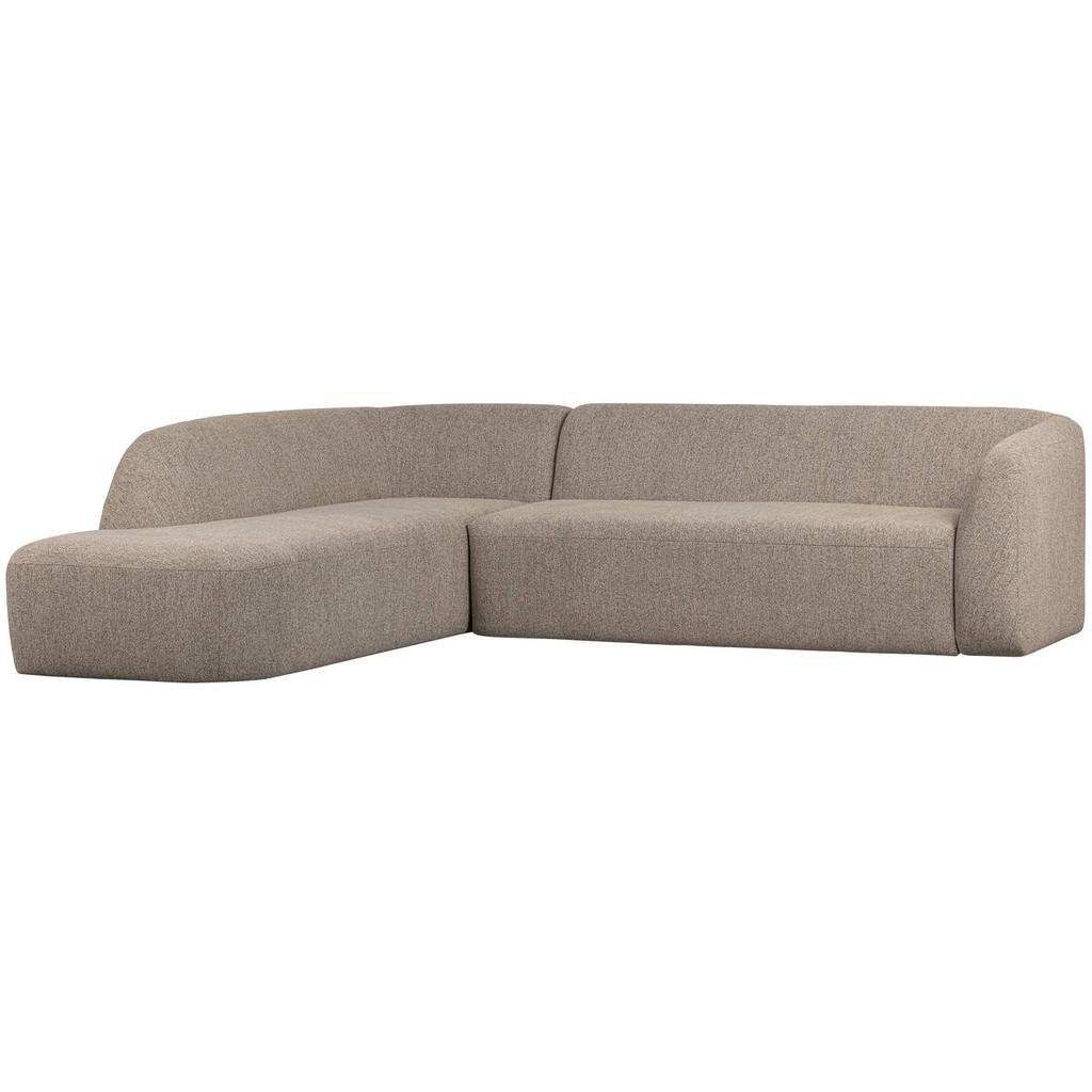 WOOOD WOOOD Sloping Hoekbank Links - Chenille - Naturel - 77x274x225
