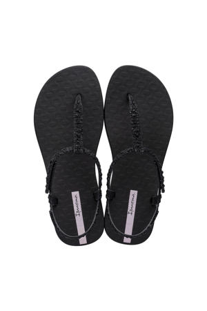 glitter sandalen zwart