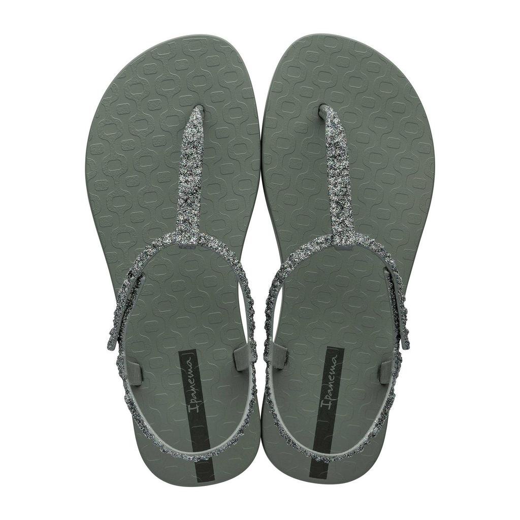 Groene dames Ipanema glitter sandalen van rubber met drukknoop