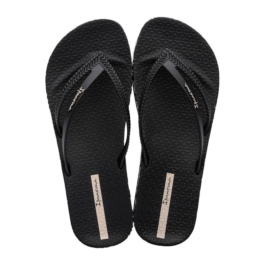 Zwarte dames Ipanema teenslippers van gerecycled polyester met plateauzool