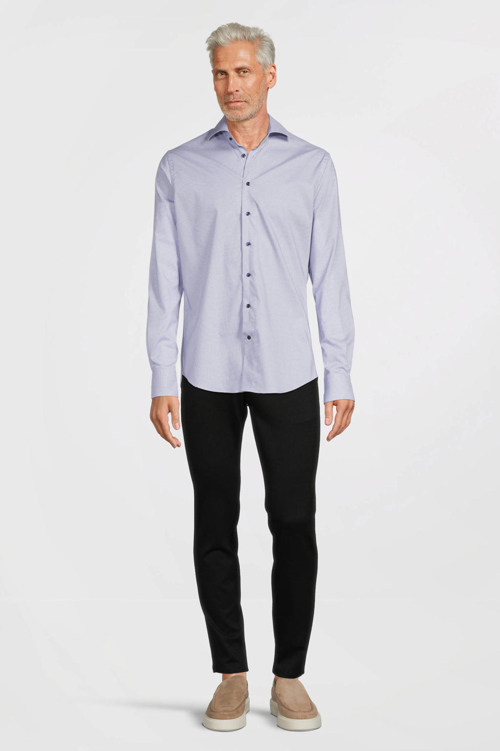 A fish named Fred slim fit overhemd met all over print light blue