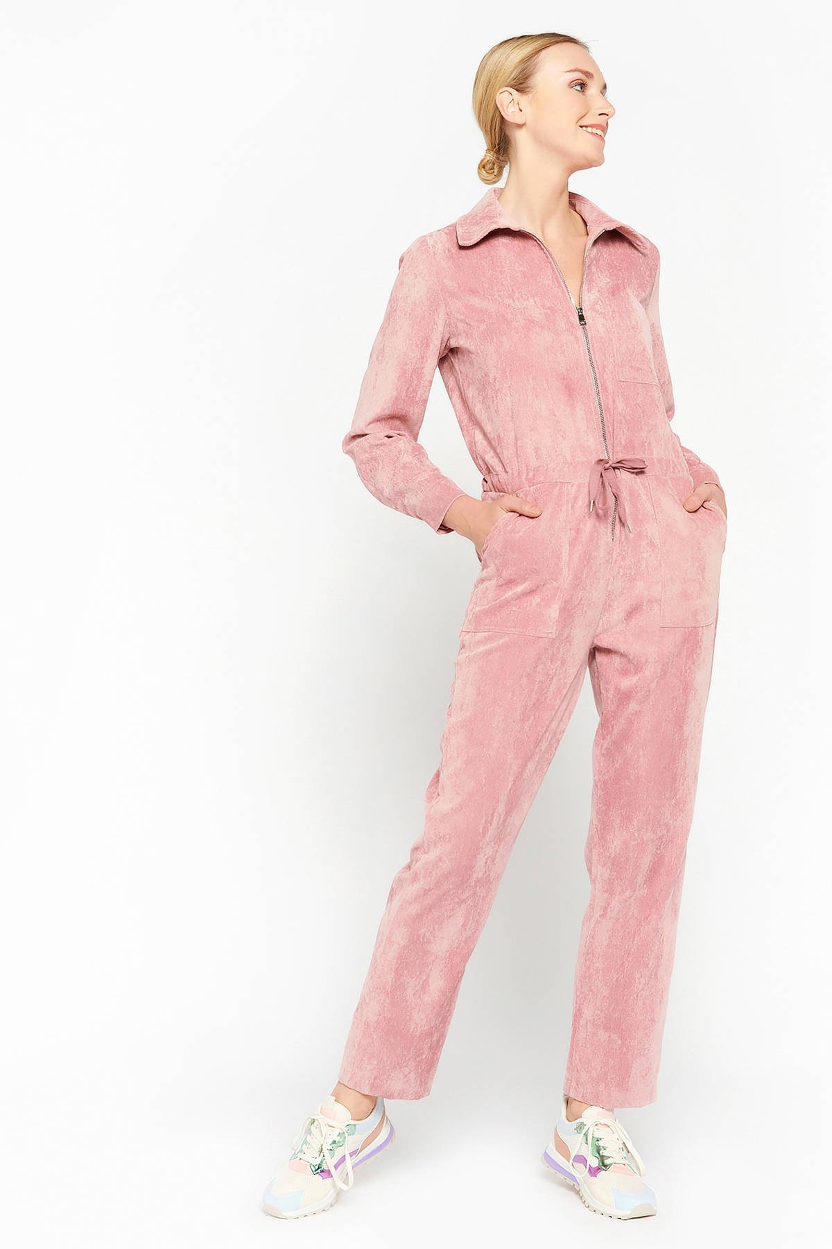 roze corduroy jumpsuit