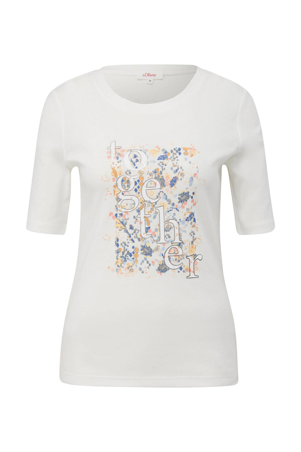 S Oliver T Shirt Met Printopdruk Ecru Wehkamp