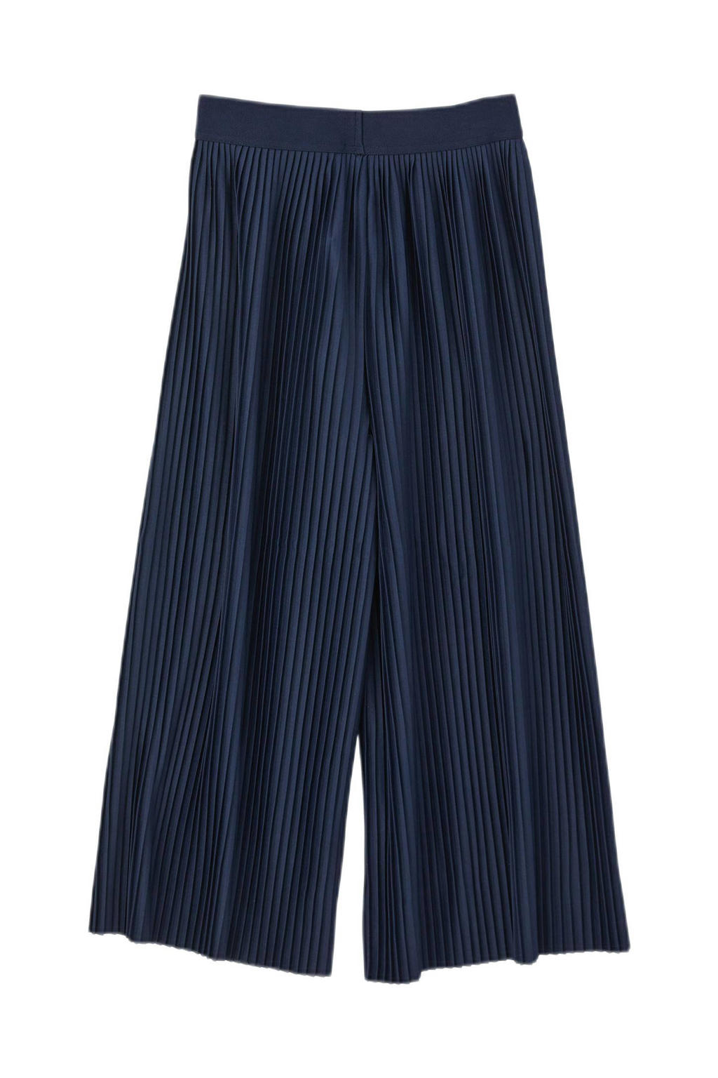 Marineblauwe meisjes s.Oliver high waist wide leg broek van polyester met elastische tailleband
