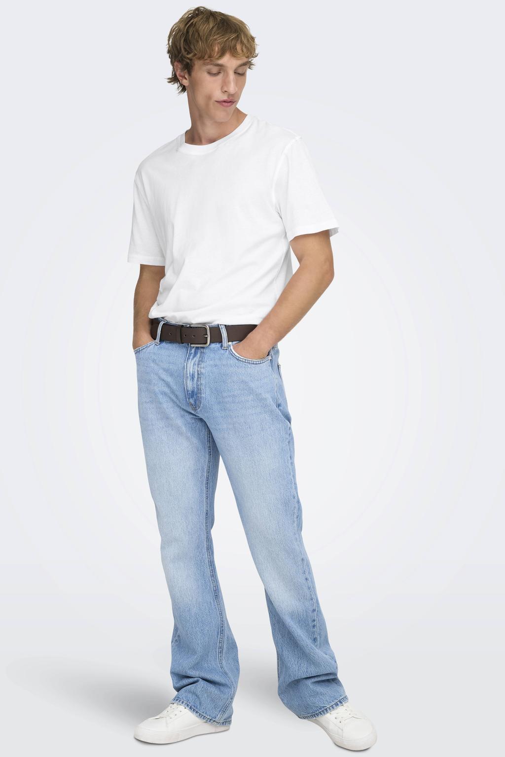 ONLY & SONS regular fit T-shirt ONSMAX van katoen wit