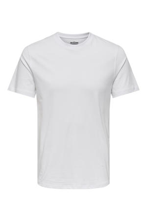 regular fit T-shirt ONSMAX van katoen wit